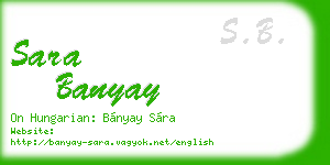 sara banyay business card