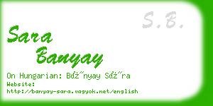 sara banyay business card